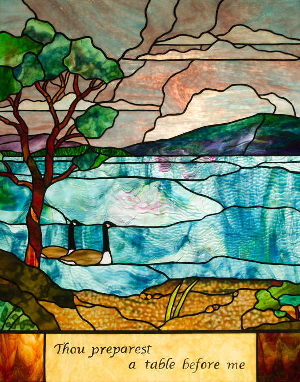 snow geese swimming on the bay, 'Thou preparest a table before me'